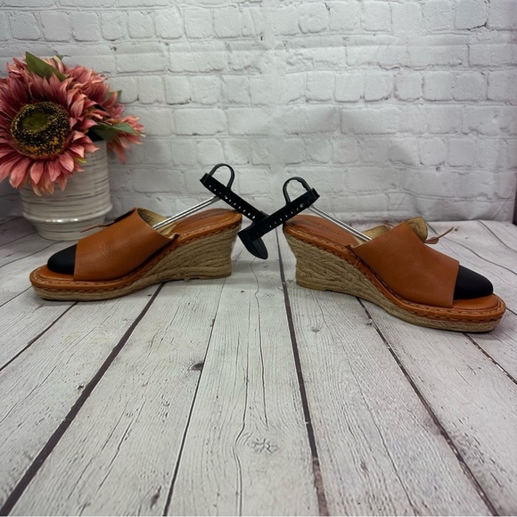 born drilles wedge sandal brown flower detail coquette girl boho western sz 8 - Picture 3 of 8